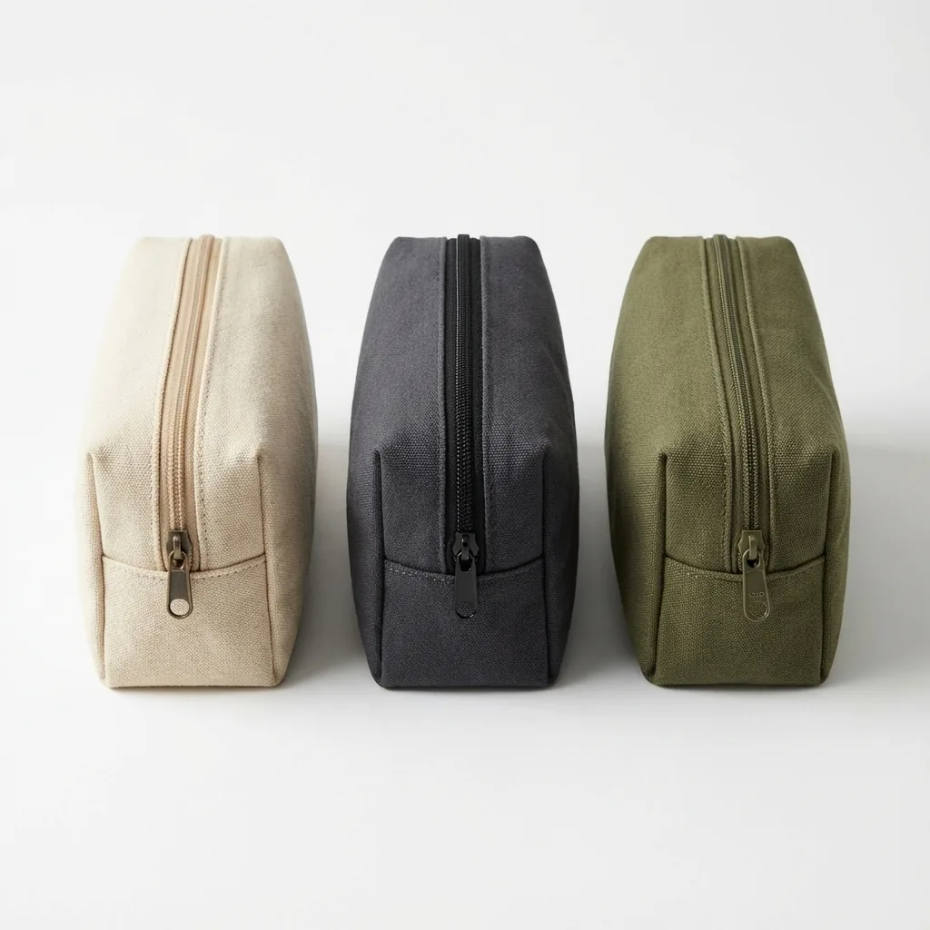 Enduring Canvas Carry-All: Your Go-To Pencil & Cosmetic Bag 2