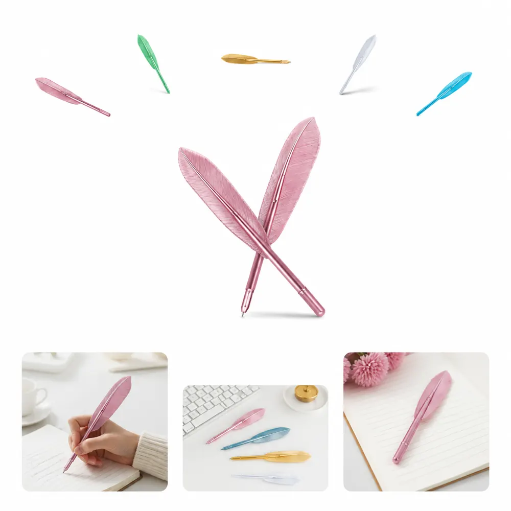 Feather-Shaped Fine Point Gel Pen, Ergonomic Compact Design 2