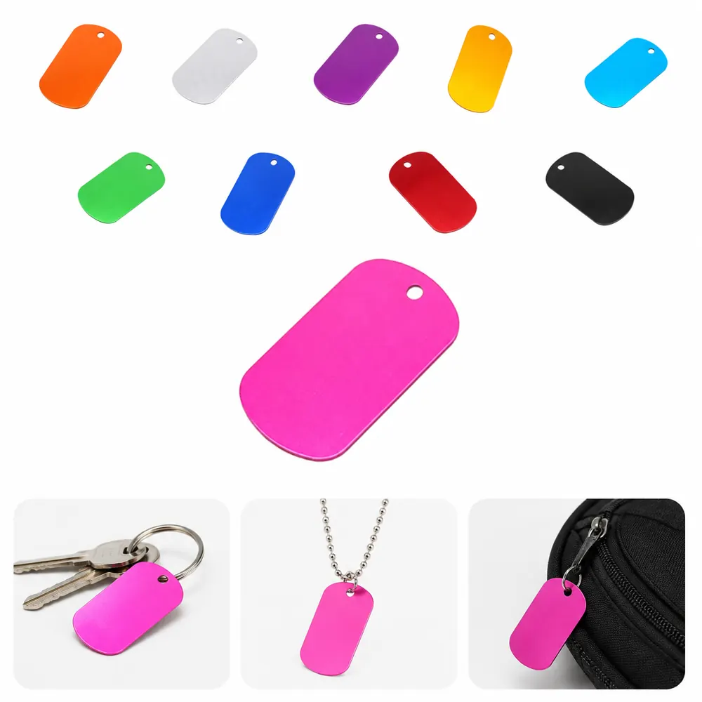 Custom Engraved Aluminum Dog Tag Keychain for Pets or Gear 2