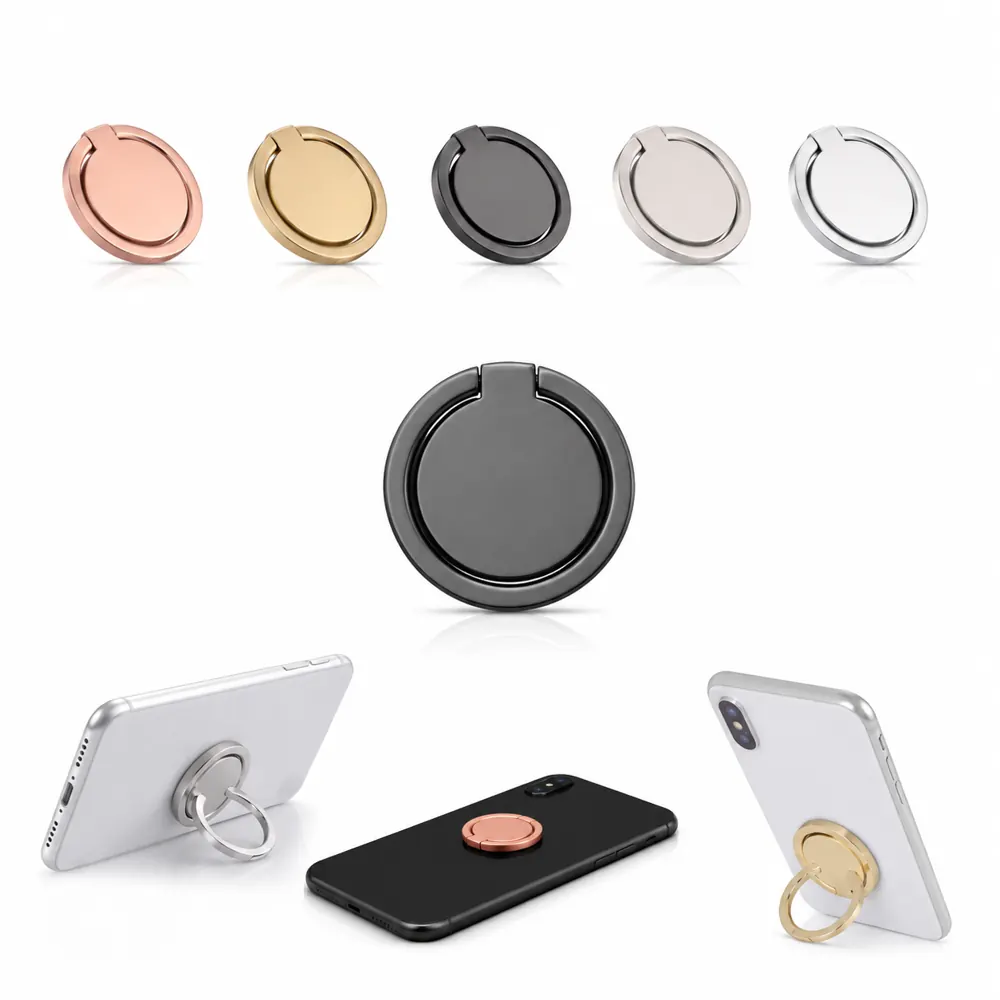 360° Adjustable Zinc Alloy Phone Ring Holder & Kickstand 2