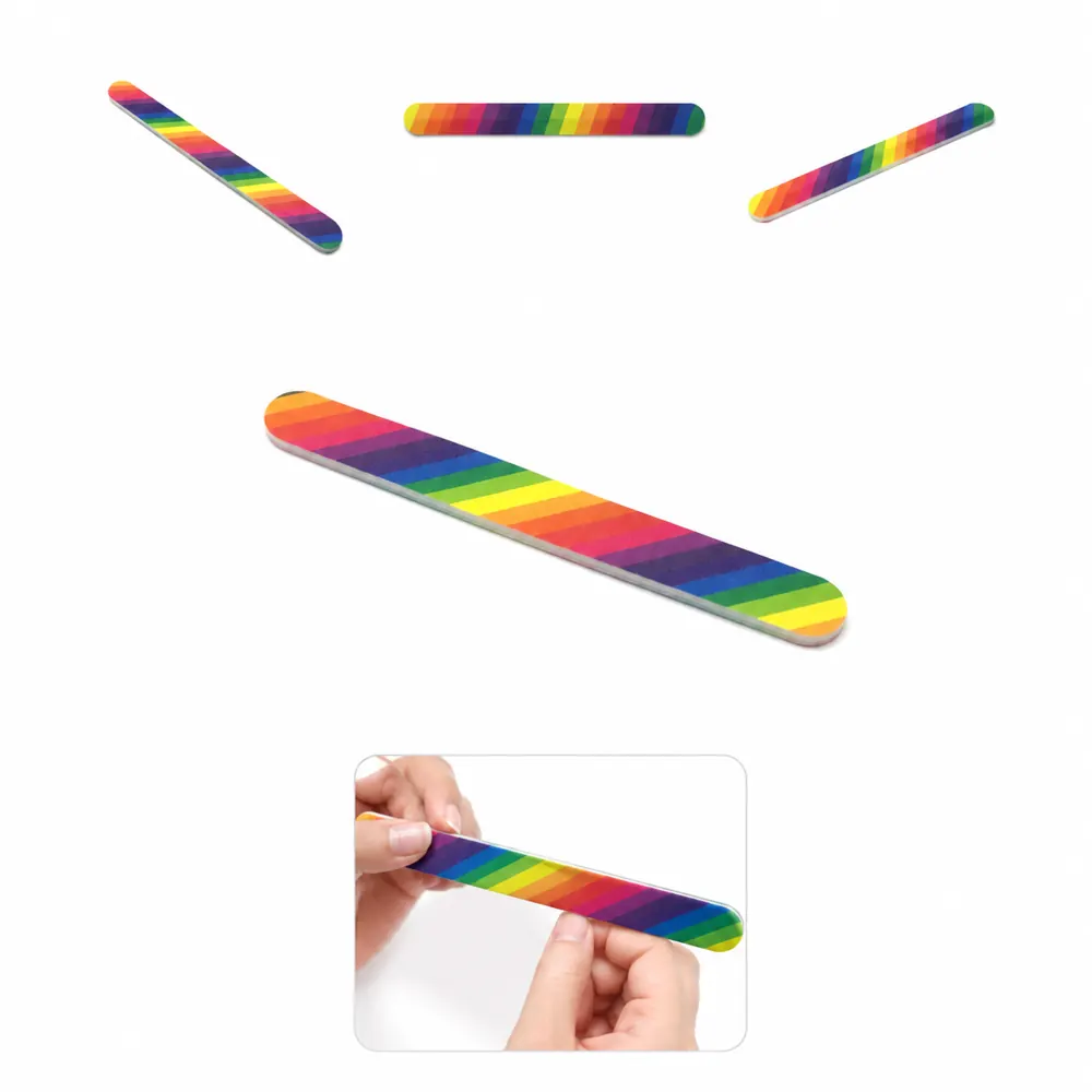 7 Inch Double-Sided Rainbow Nail File for Precise Shaping 2