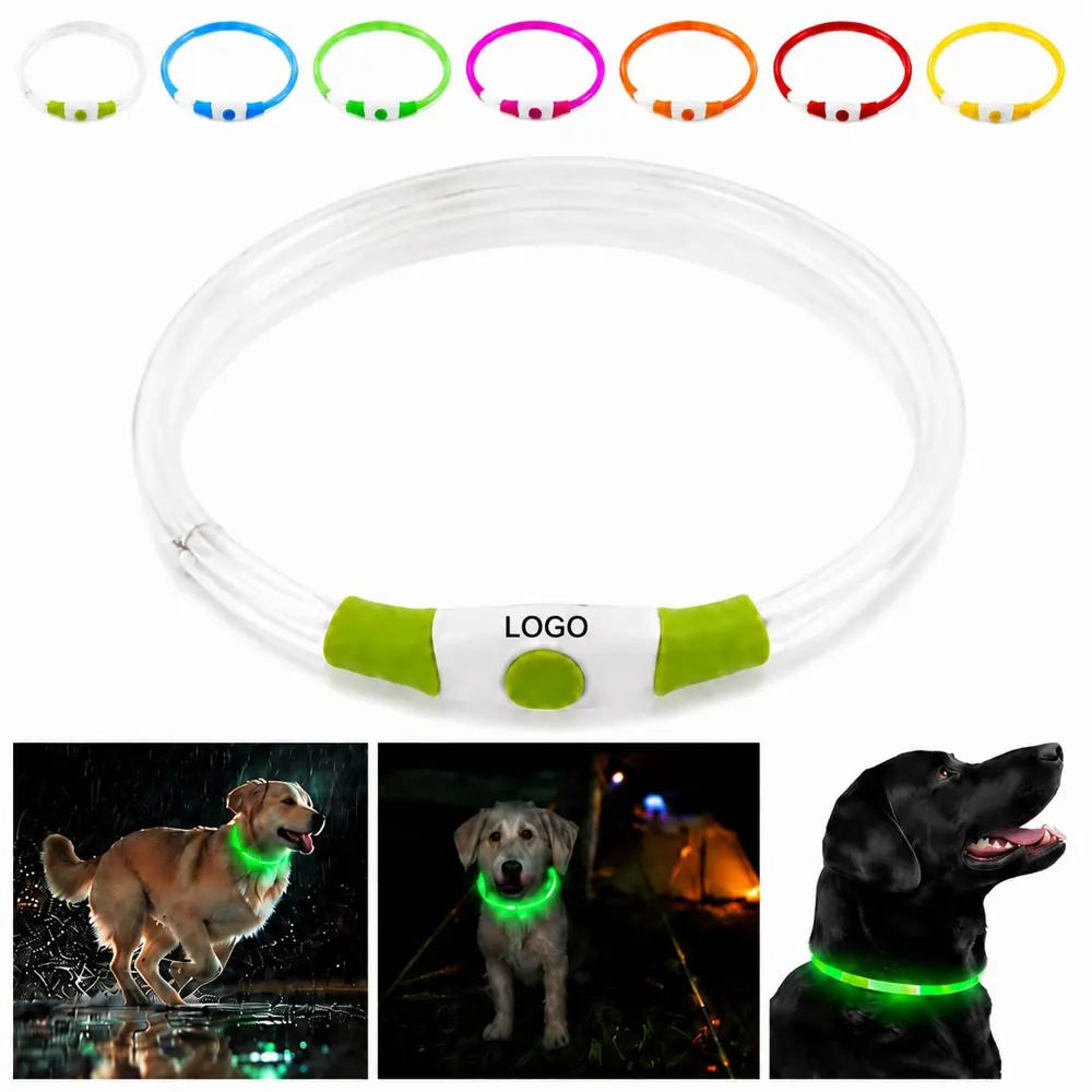 USB Rechargeable LED Dog Collar with Adjustable Strap