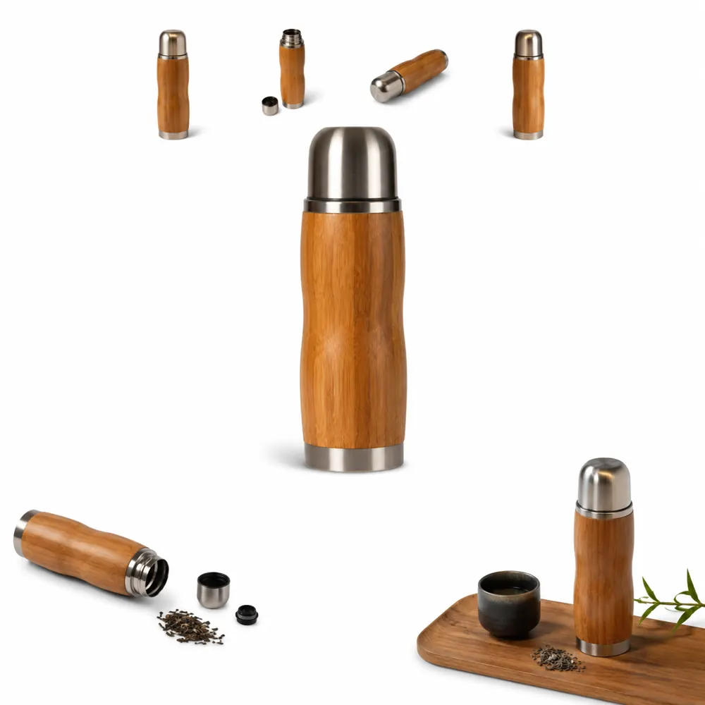 14 oz Bamboo Vacuum Insulated Travel Tumbler with Lid 2