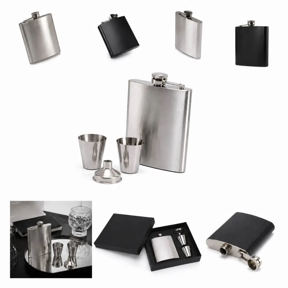 6 oz Stainless Steel Hip Flask Gift Set with Funnel 2