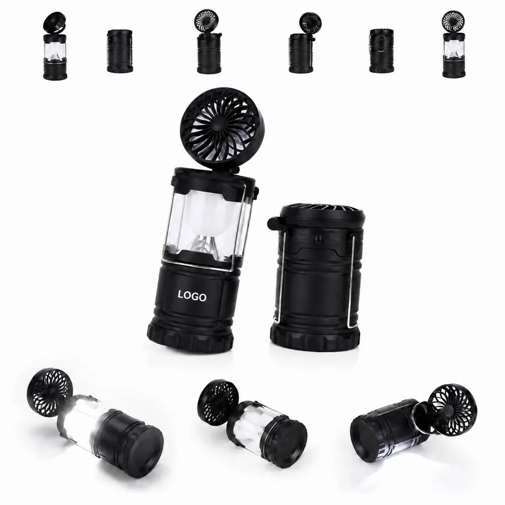 Camping LED Lantern Fan with Hanging Hook