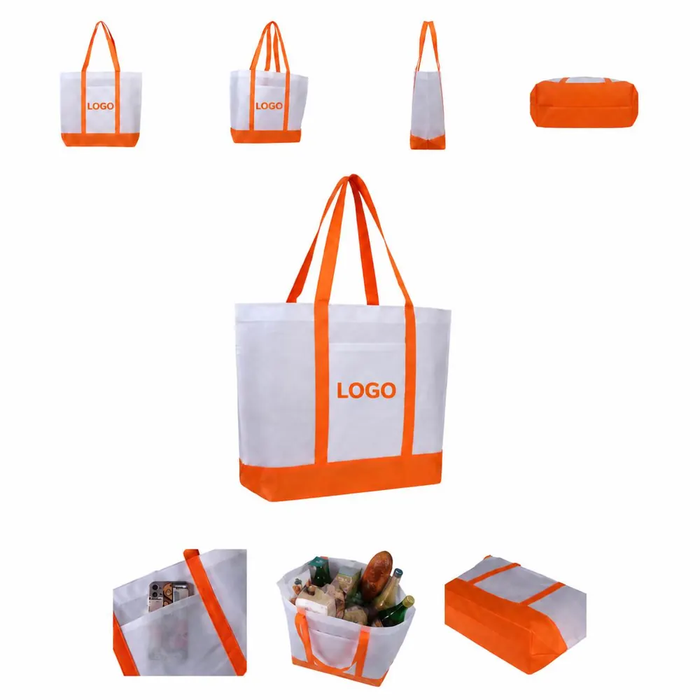 Foldable Non-Woven Tote Bag for Grocery Shopping