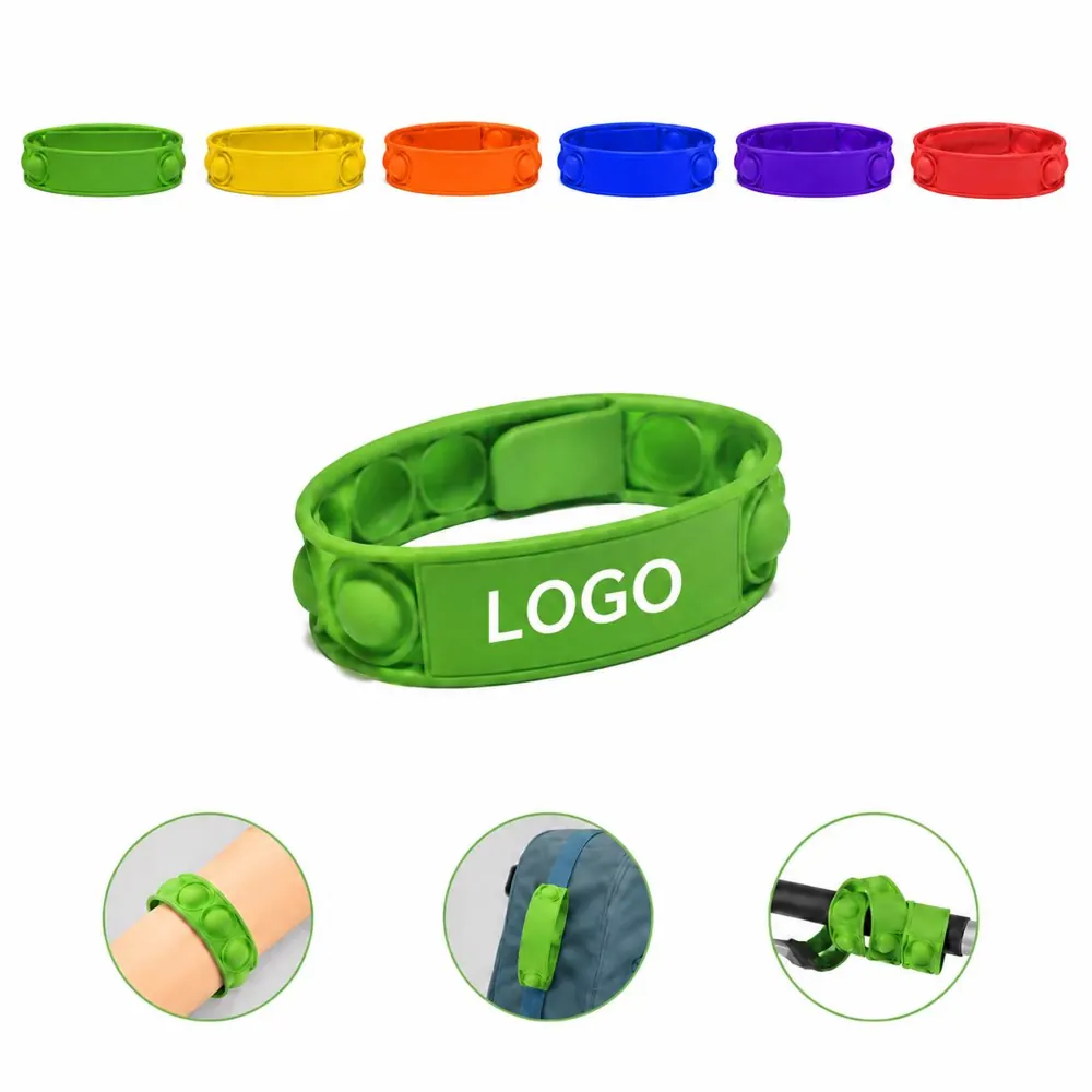 Stress Relief Pop Bracelet Reusable Silicone Fidget