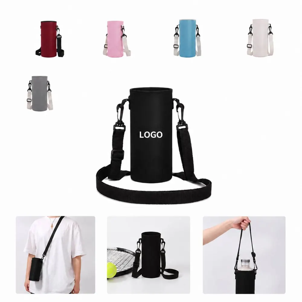 Insulated Neoprene Bottle Sleeve with Adjustable Shoulder