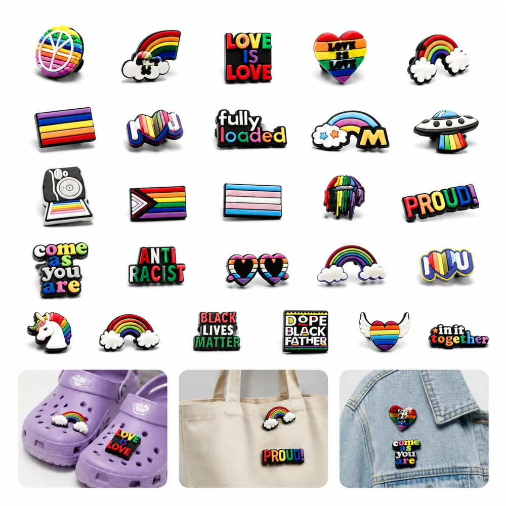 Custom PVC Pride Shoe Charms for Laces, Durable Set 2