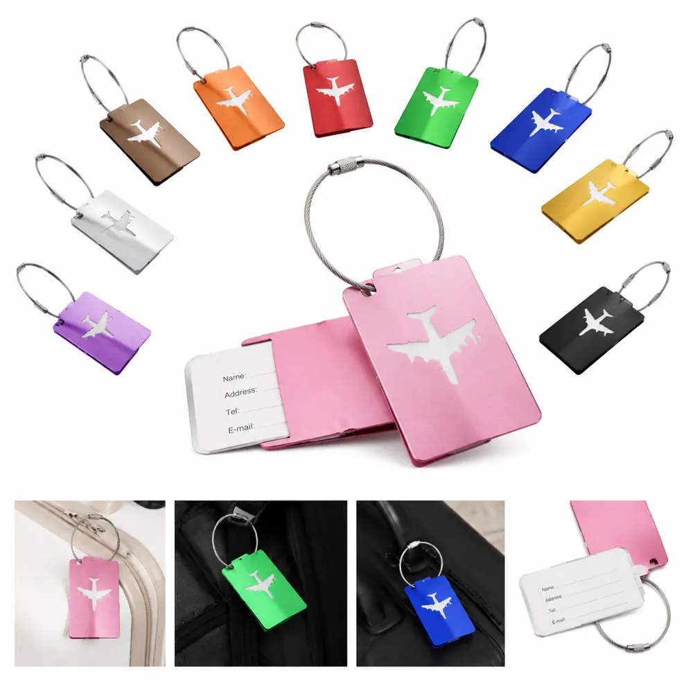 Anodized Aluminum Luggage Tag with ID Card Window 2