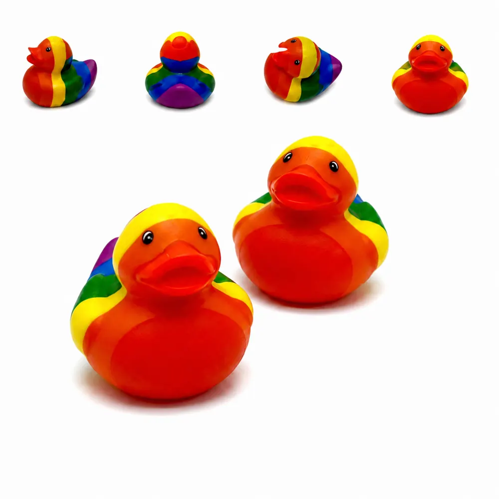 Rainbow Rubber Duck Bath Toy, Non-Toxic for Kids & Adults 2
