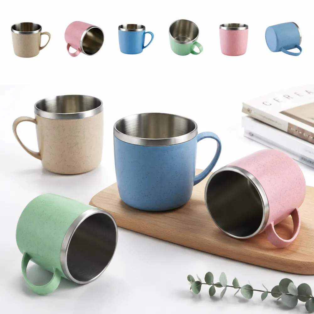 Eco-Friendly Wheat Straw Coffee Cup with Leak-Resistant Lid 2