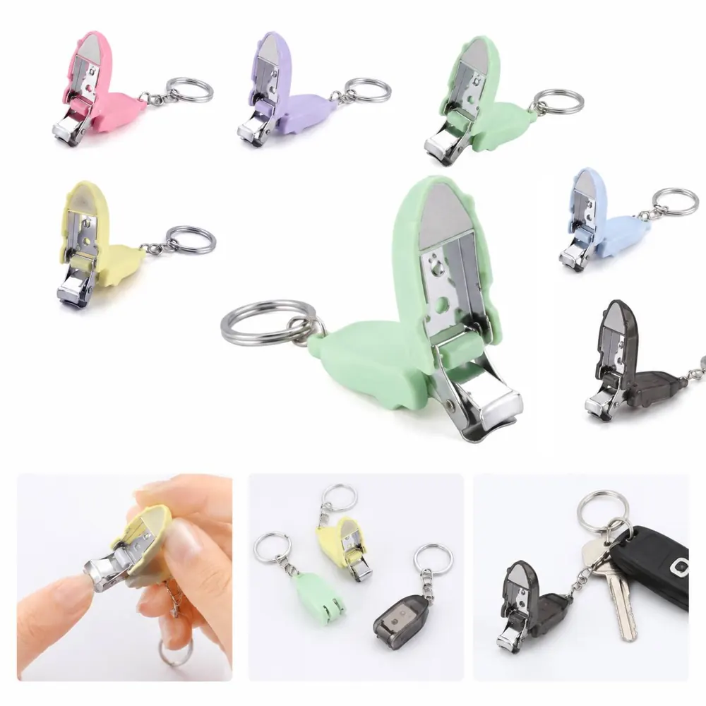 Foldable Stainless Steel Keyring Nail Clipper with Safe 2