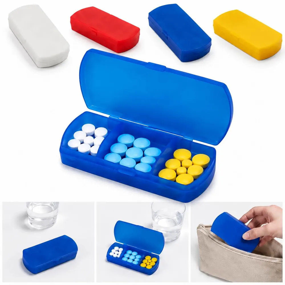 Compact Pill Organizer with Bandage Storage for Travel 2