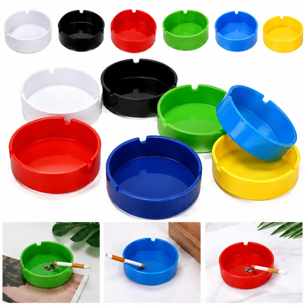 Custom Round Melamine Ashtray Portable Indoor Outdoor 2