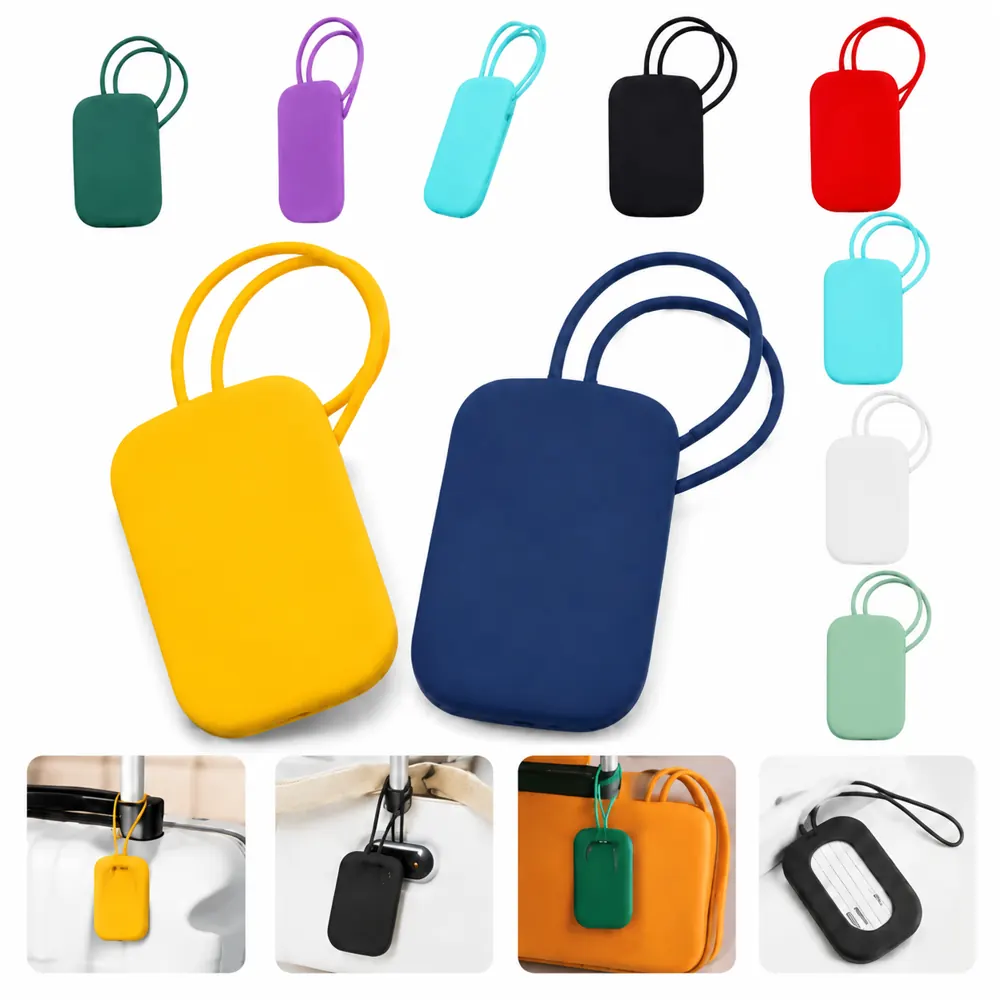 Flexible Silicone Luggage Tag with ID Window for Travel 2