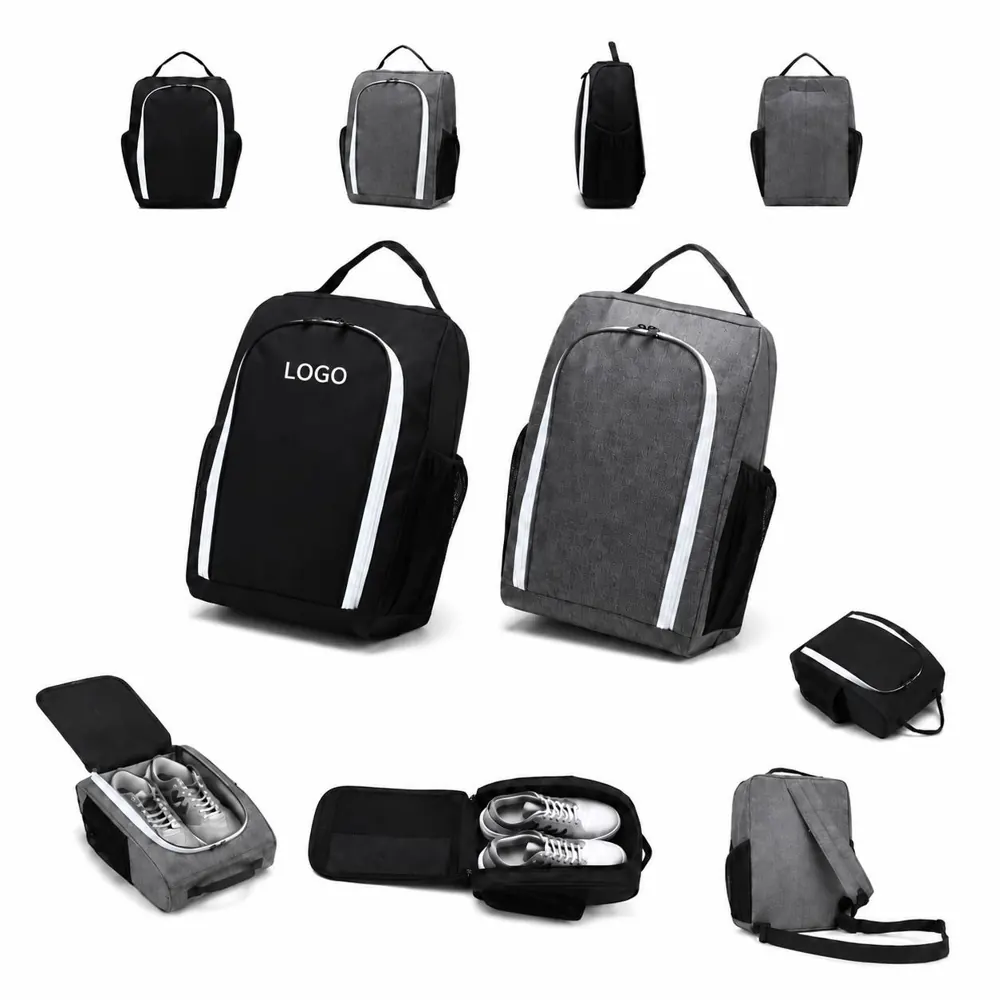 Large Opening Golf Shoe Bag with Pockets for Accessories