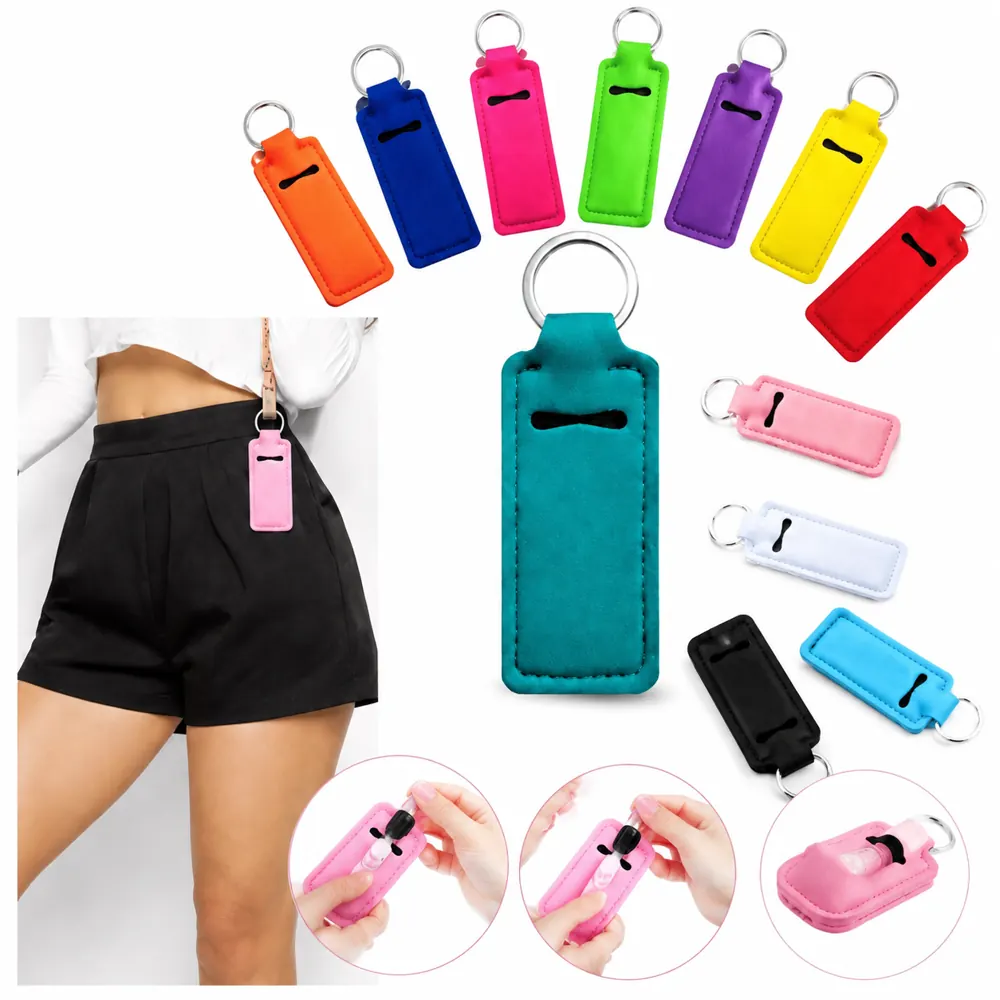 Neoprene Lip Balm Holder Keychain with Protective Sleeve 2