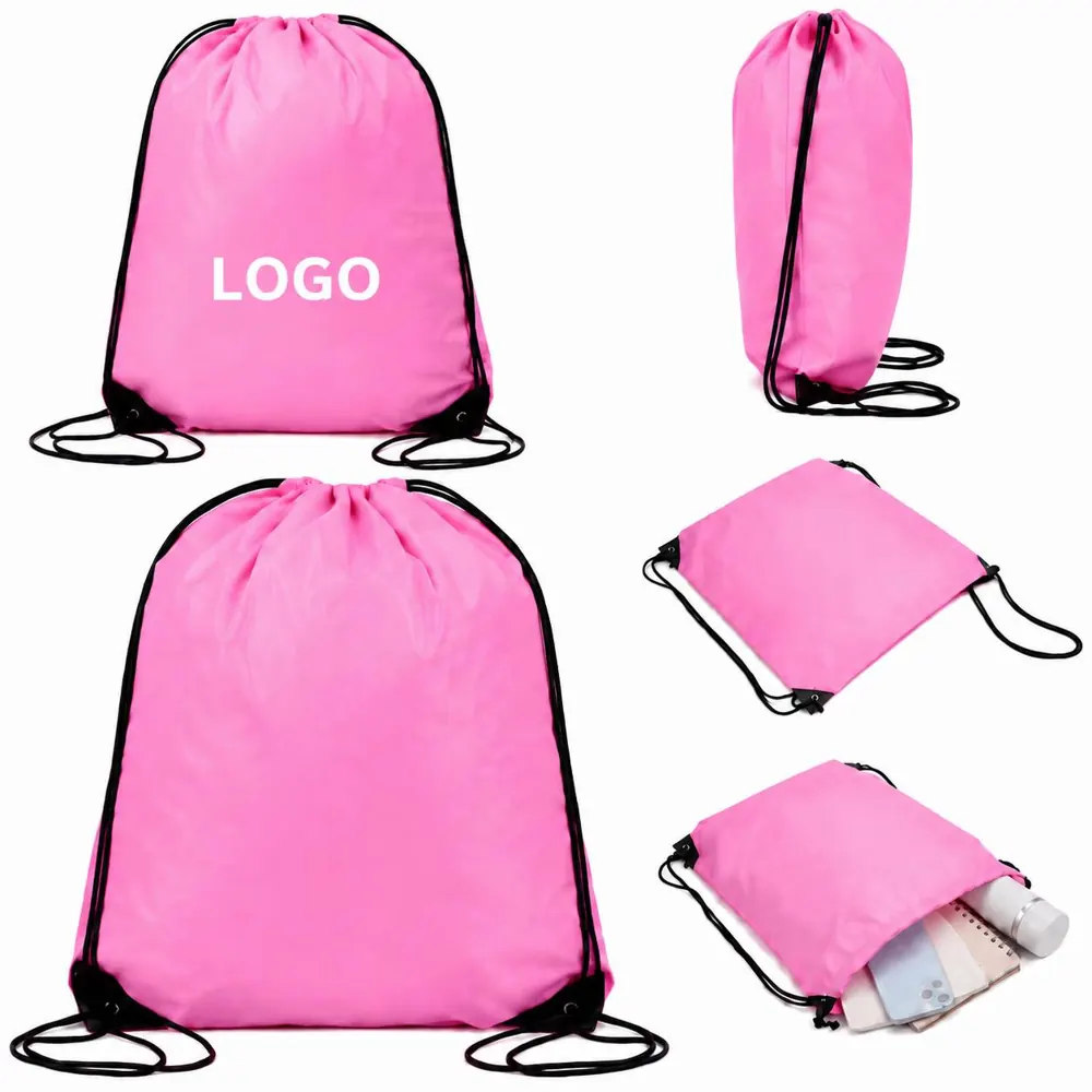 Breast Cancer Awareness Customizable Drawstring Bag