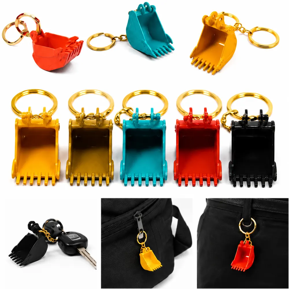 Zinc Alloy Excavator Keychain with Movable Parts 2
