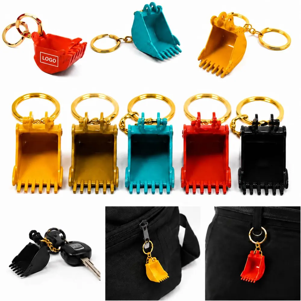 Zinc Alloy Excavator Keychain with Movable Parts