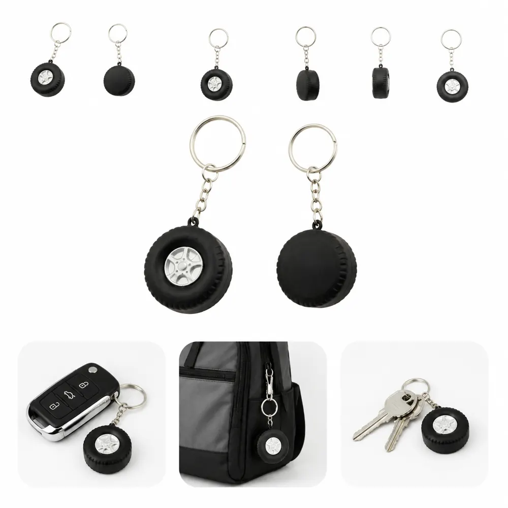 Tire Shape Stress Reliever Keychain for Travel Anxiety 2