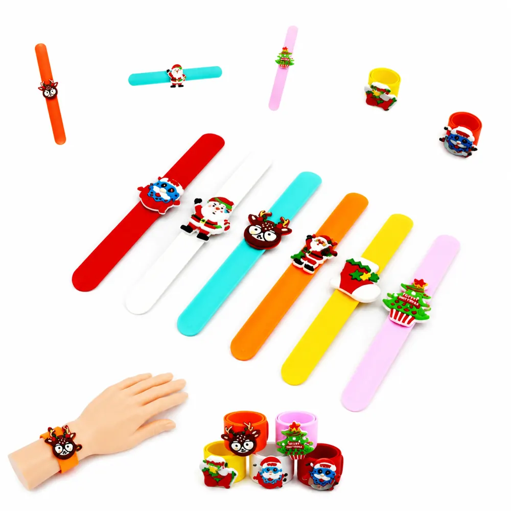Christmas Silicone Slap Bracelet Festive Wristband for Kids 2