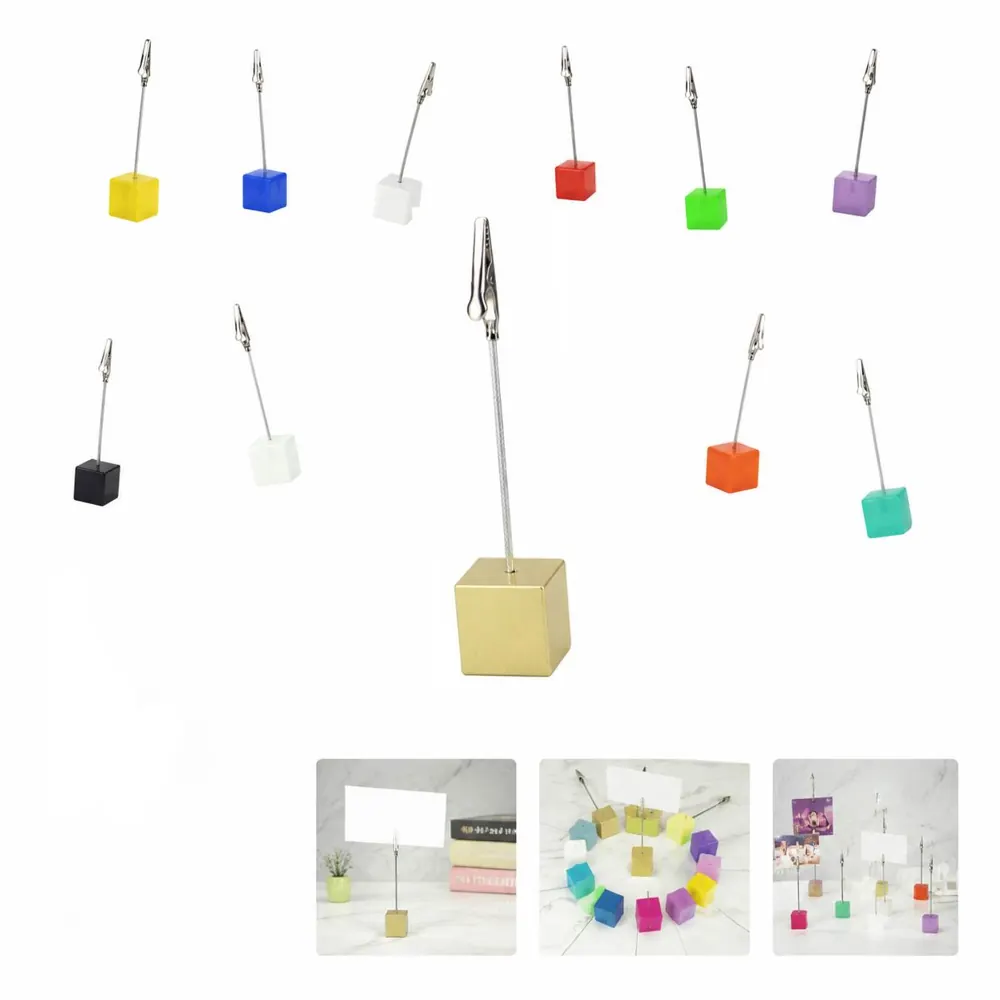 Colorful Cube Memo Clip Holder for Desk Organization 2