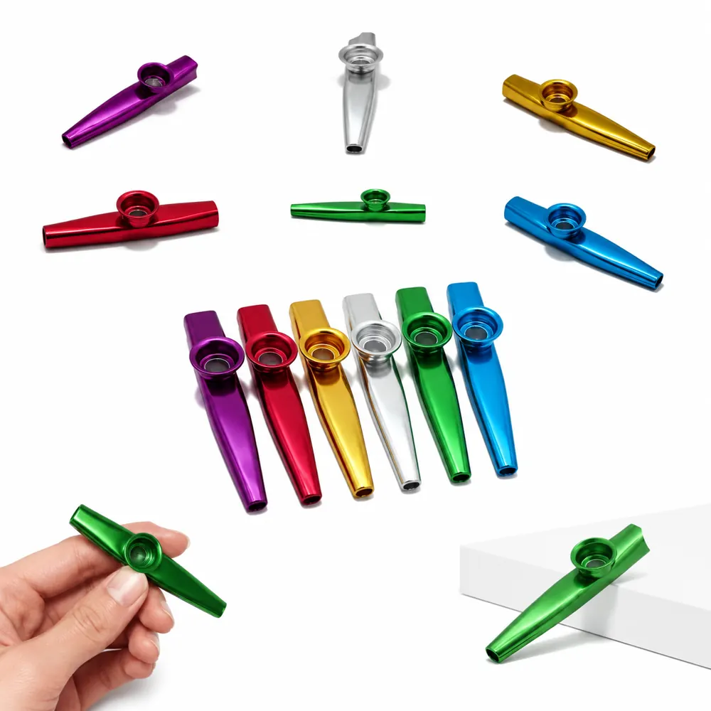 Aluminum Alloy Kazoo Metal Musical Instrument with Clear 2