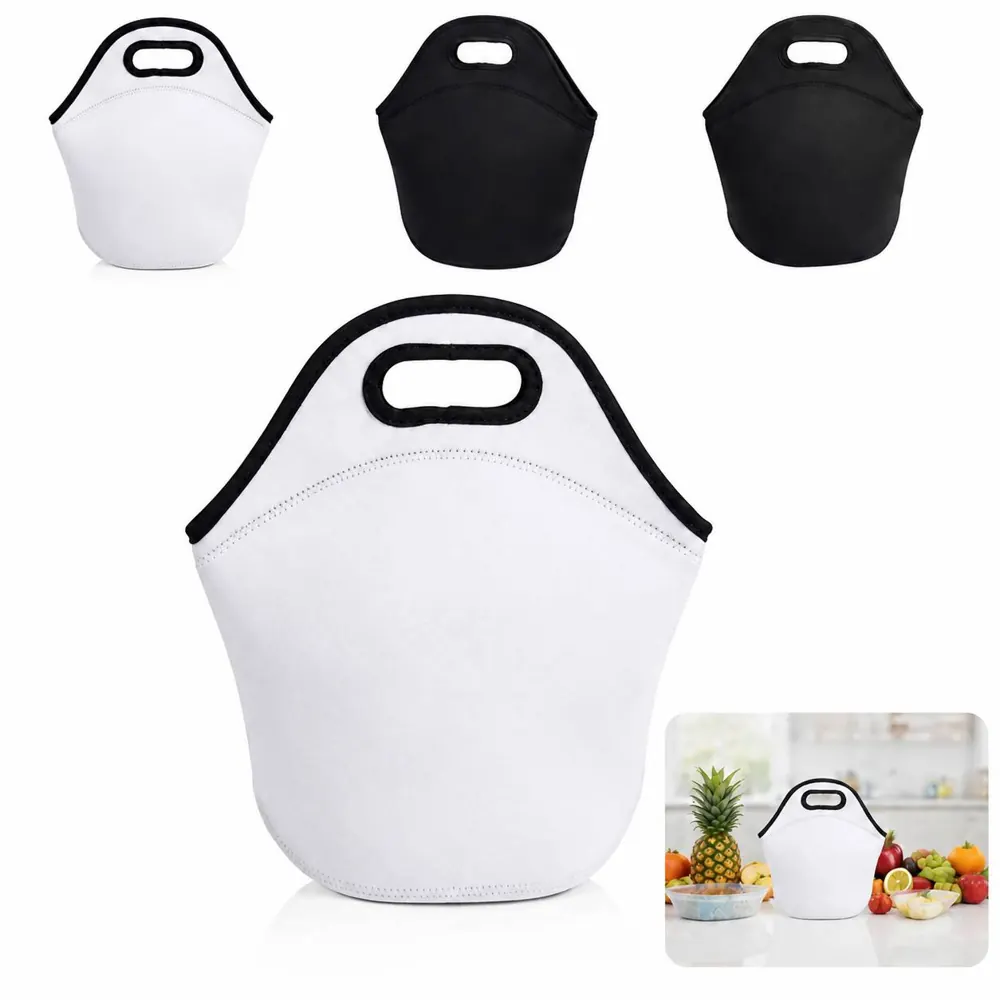 Large Insulated Neoprene Lunch Bag with Secure Zipper 2