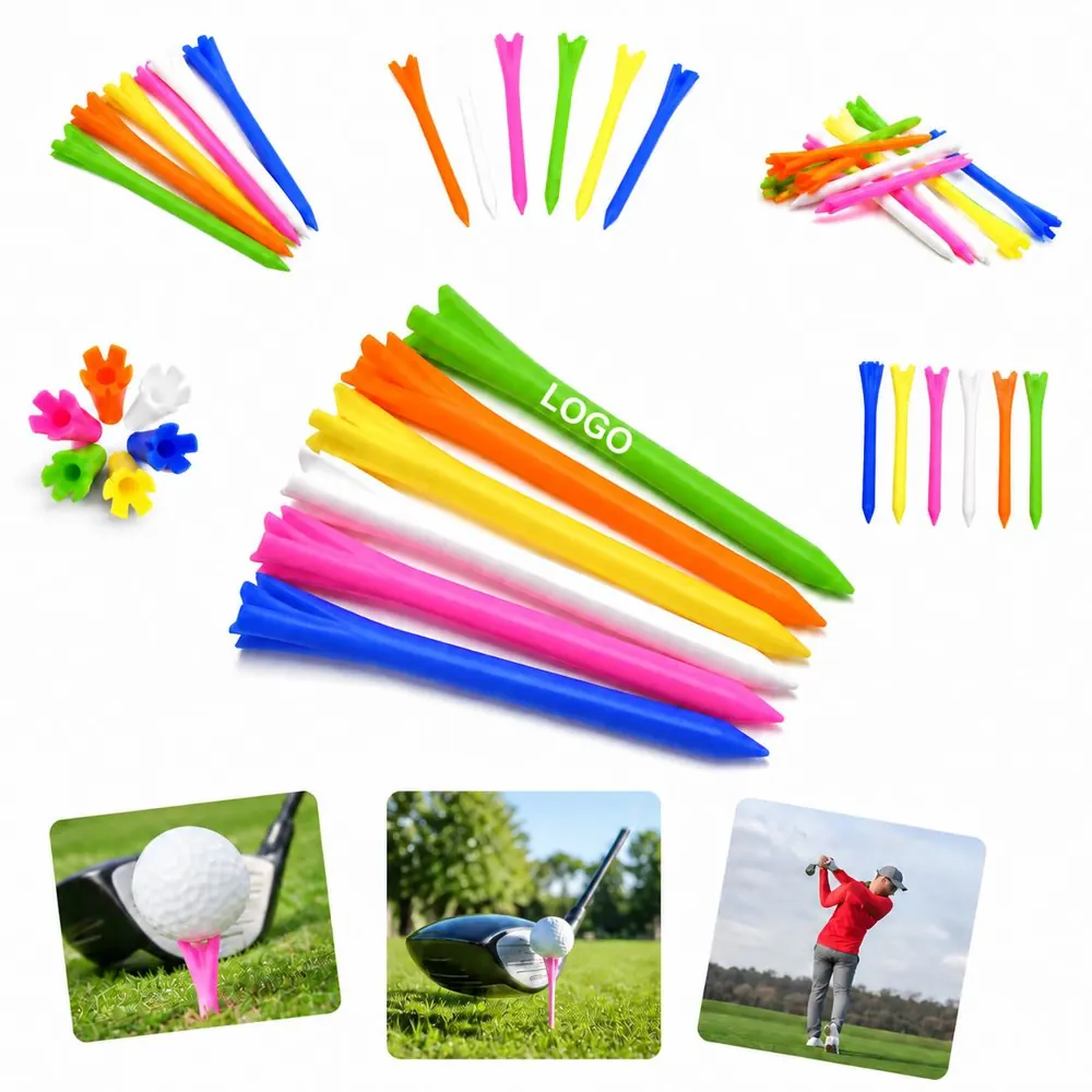 5-Prong Low Friction Plastic Golf Tees for Consistent