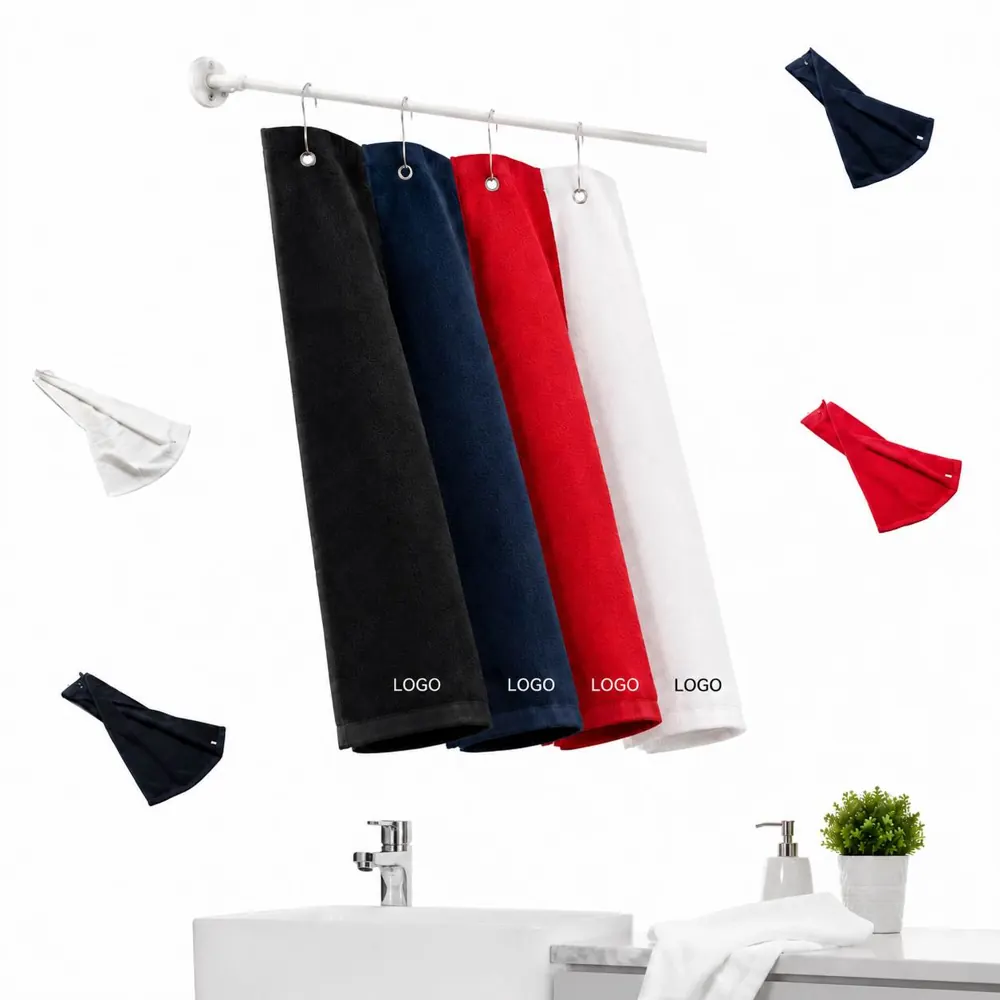 480 GSM Embroidered Velour Trifold Golf Towel