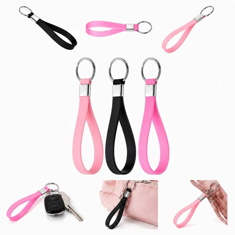 Pink Ribbon Silicone Keychain Breast Cancer Awareness Gift 2
