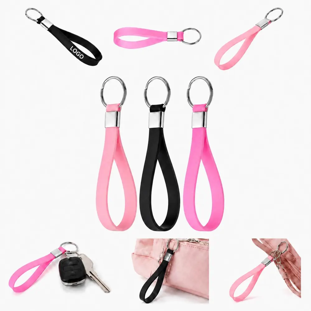 Pink Ribbon Silicone Keychain Breast Cancer Awareness Gift