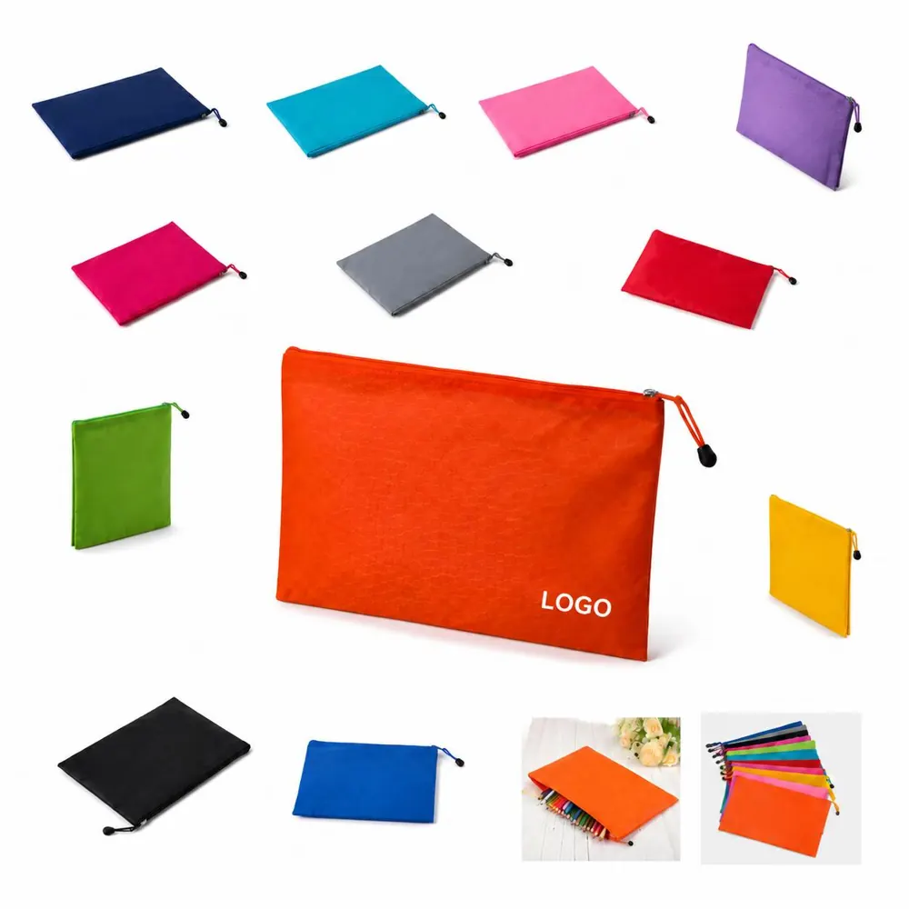 Waterproof Oxford Zipper File Bag A4 Document Holder Pouch