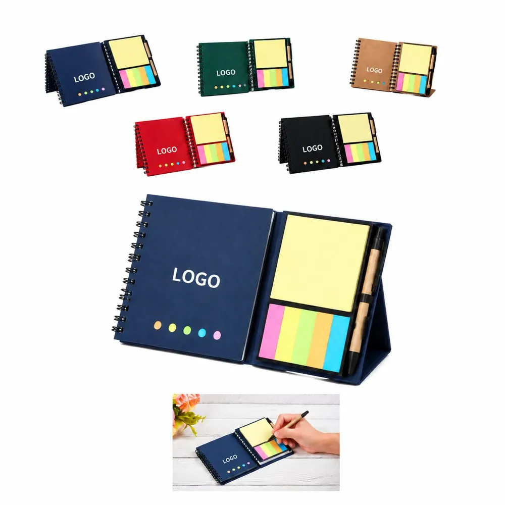 Kraft Spiral Steno Notebook, Lined Pages with Pen Holder