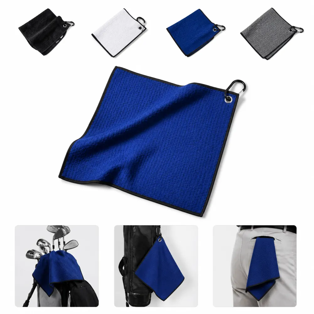 400GSM Microfiber Golf Towel 15x15in Embroidered 2