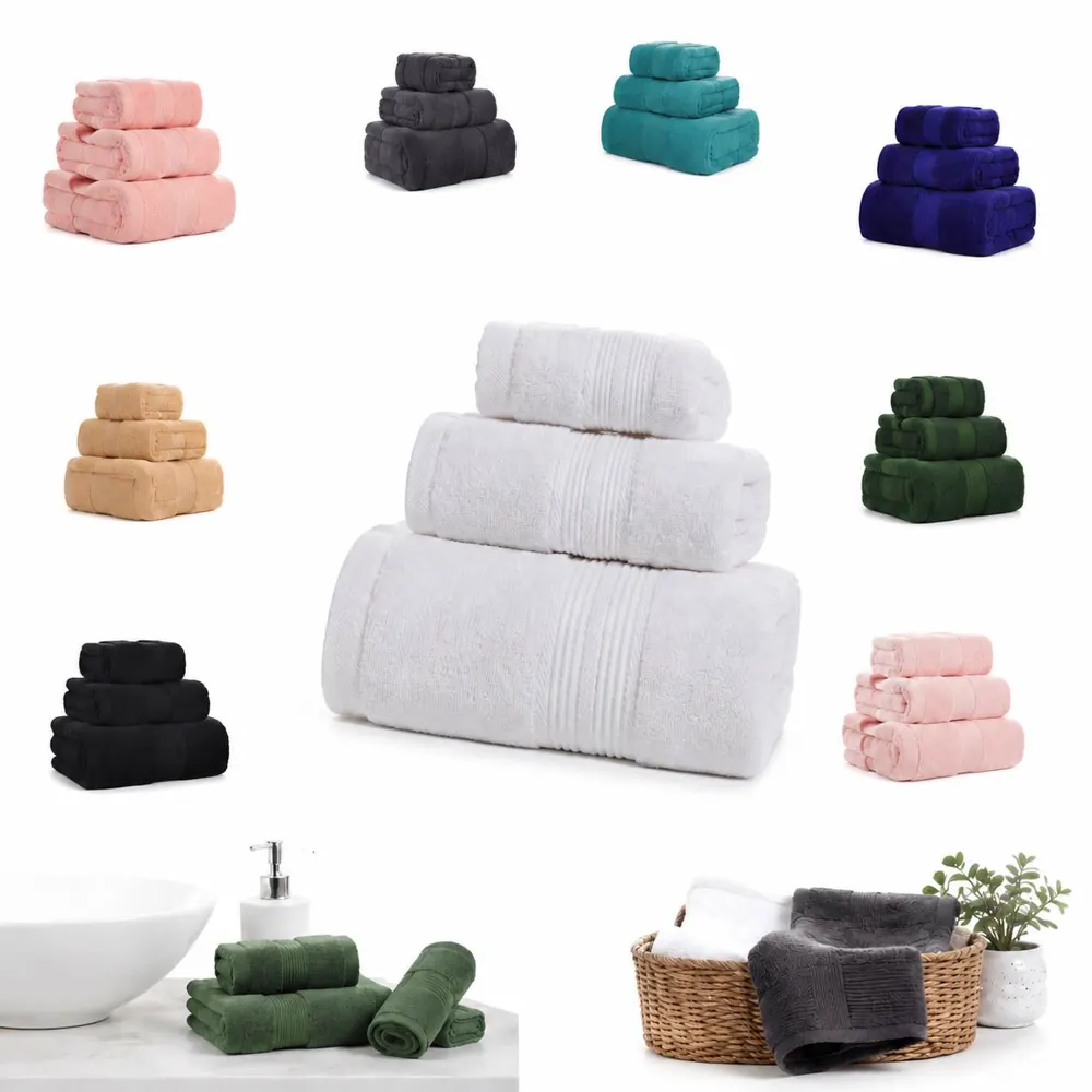 Ultra-Soft Microfiber 3-Piece Towel Set 2