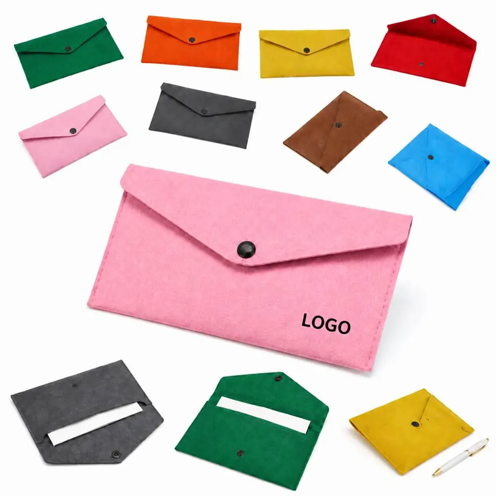 Snap-Button Felt Document Folder for Secure Paper Storage