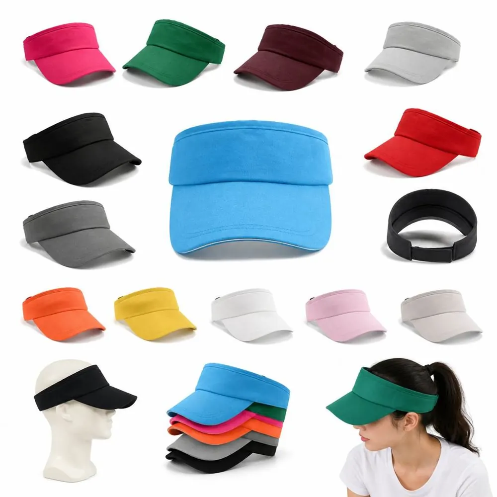 Breathable Cotton Golf Visor Hat with Adjustable Strap 2