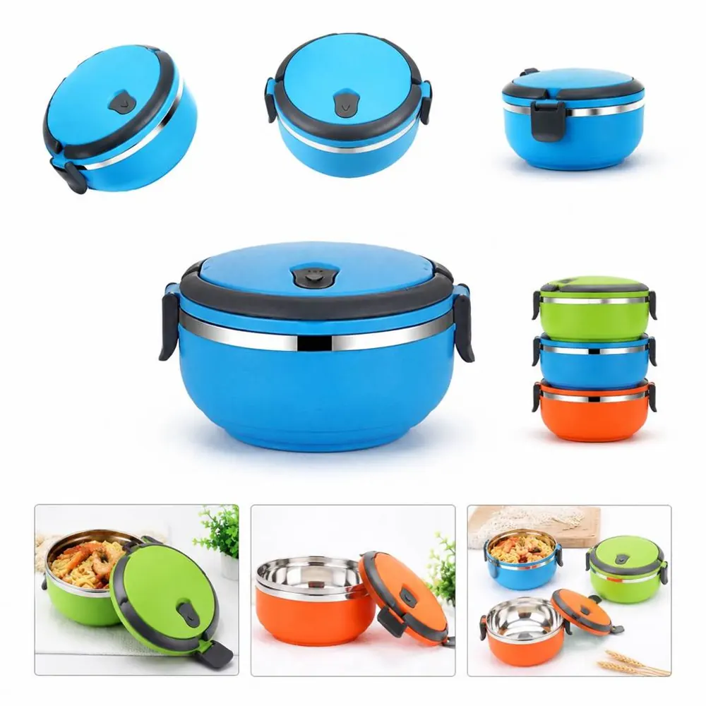Stainless Steel Airtight Round Food Storage Lunchbox 2