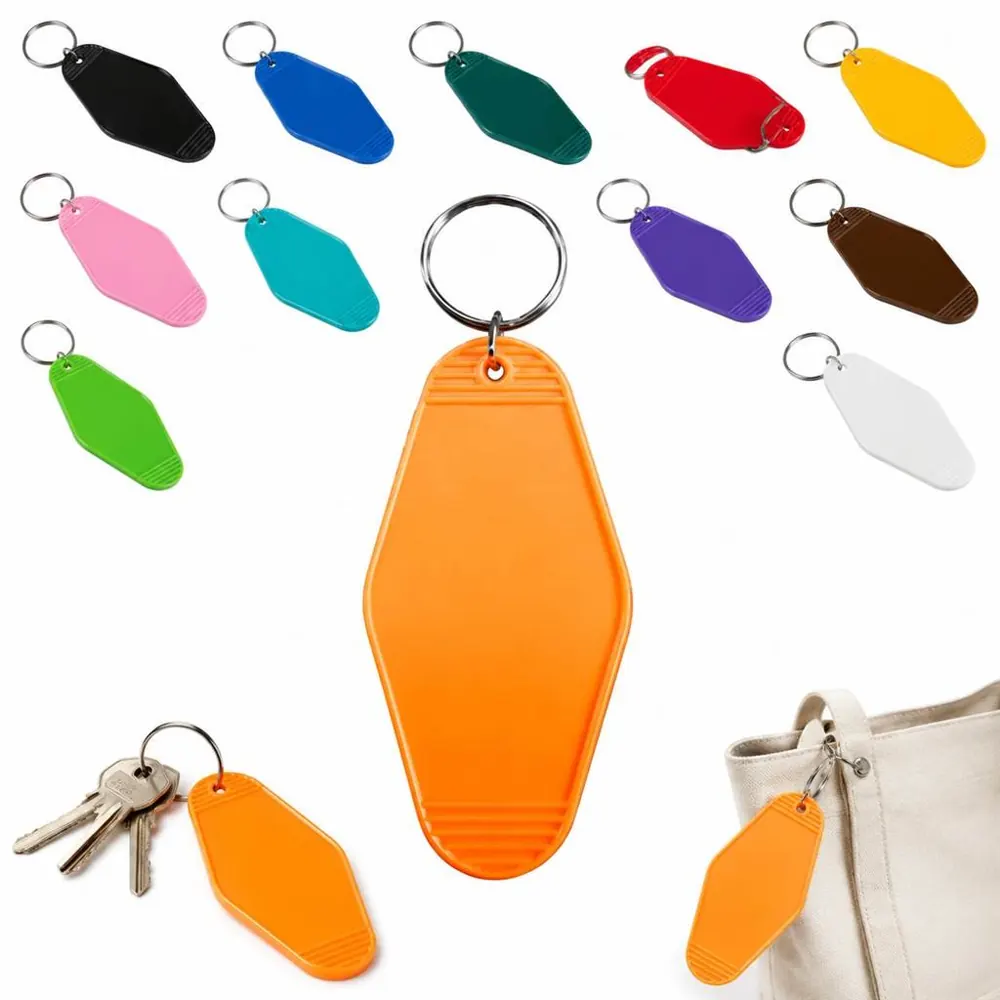 Vintage Motel Key Tag Retro Metal Keychain Bag Charm 2