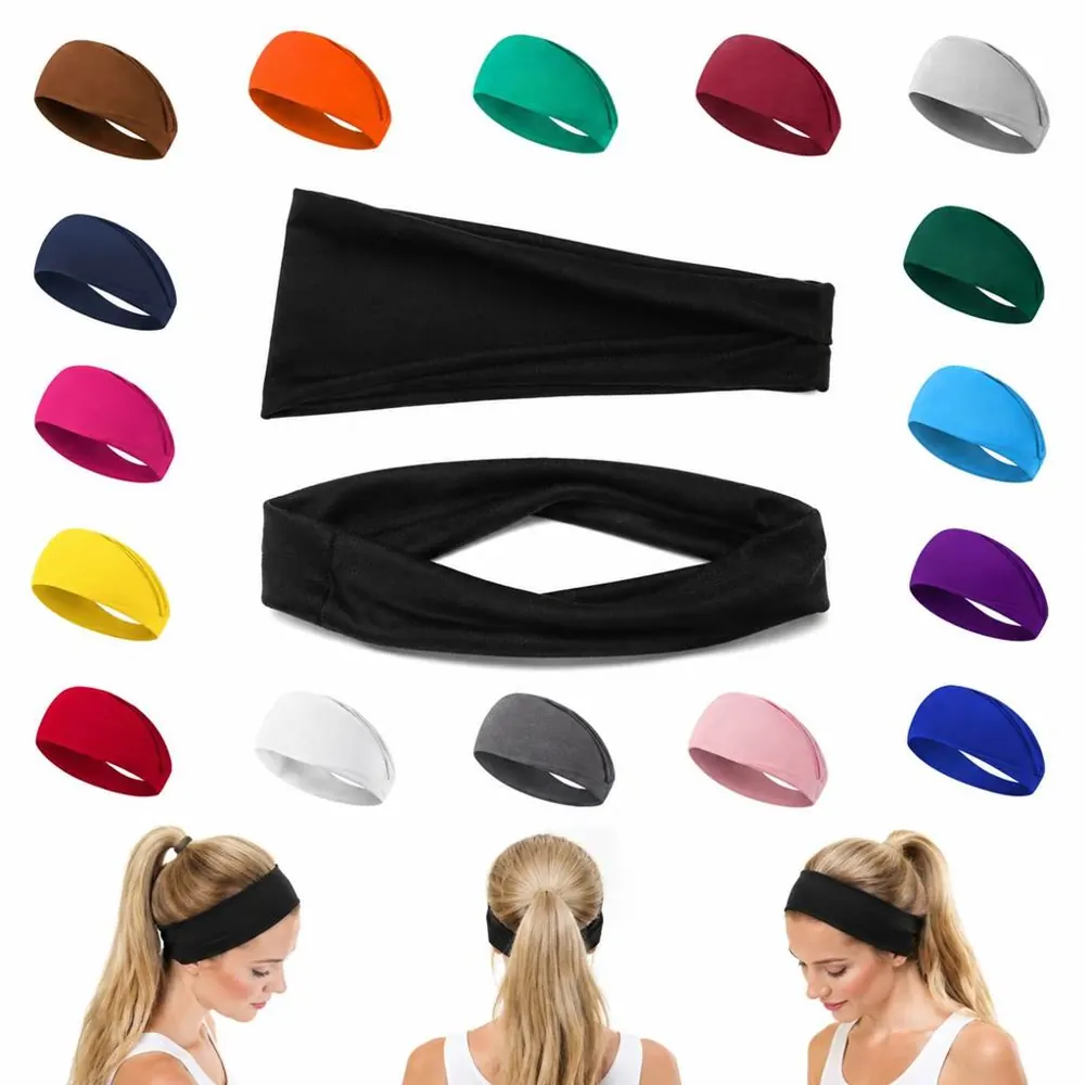 Extra Wide Headbands for Yoga & Workout, Sweat-Absorbing 2