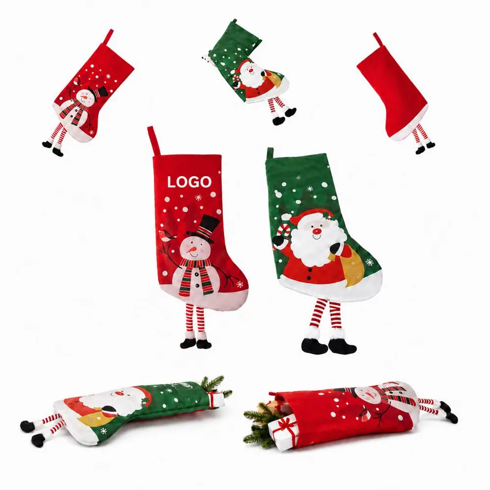 Plush Christmas Character Stocking with Legs and Shoes