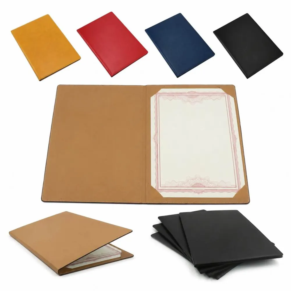 Customizable PU Leather Certificate Holder with Corner 2