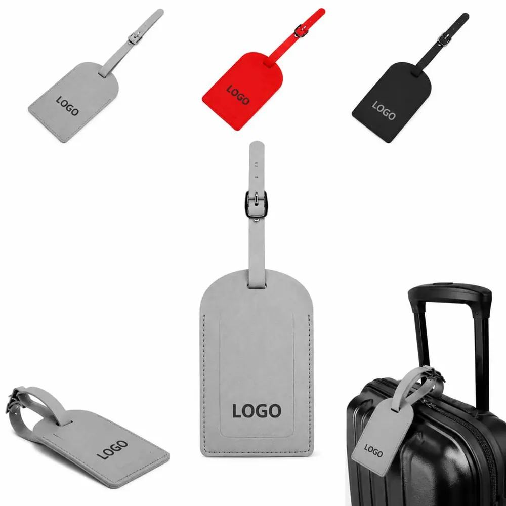 Customizable PU Leather Luggage Tags with Metal Buckle