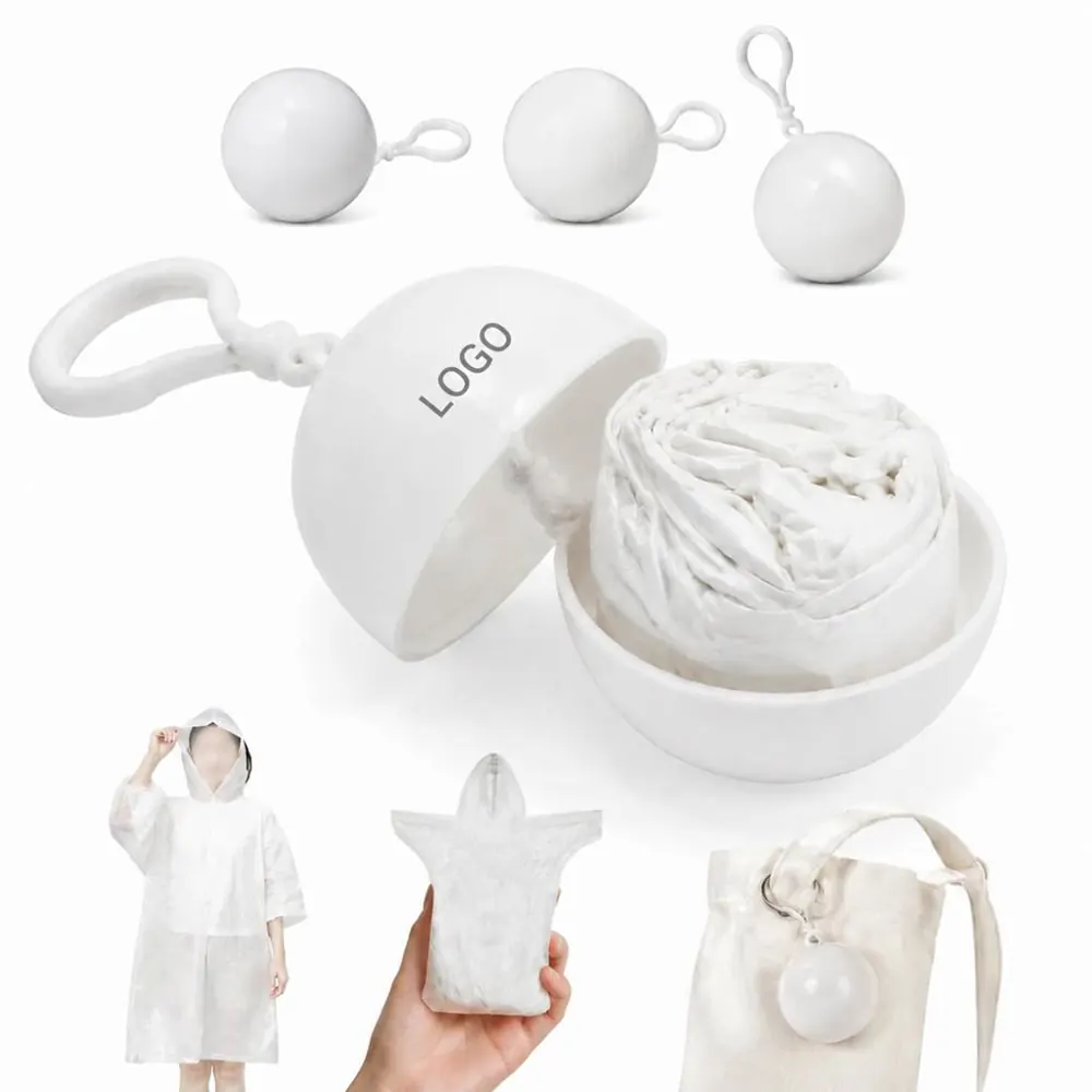 Portable Keychain Raincoat with Drawstring for Travel