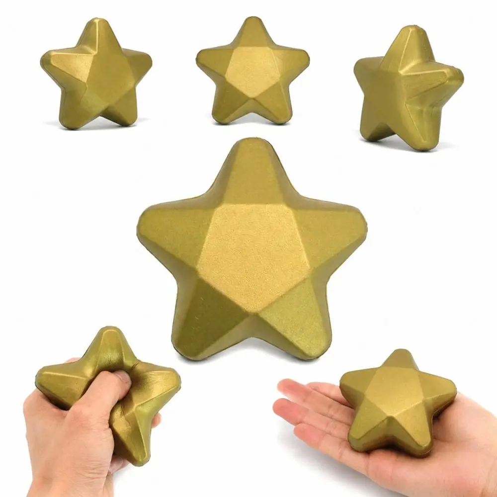 Yellow Star Pentagram Stress Ball for Anxiety Relief 2