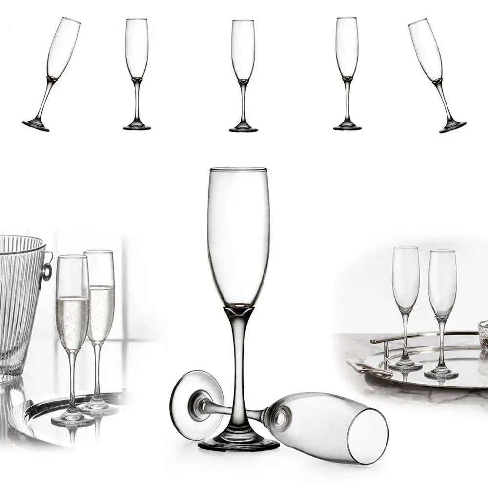 6oz Embossed Champagne Flute, Sparkling Wine Glass 2