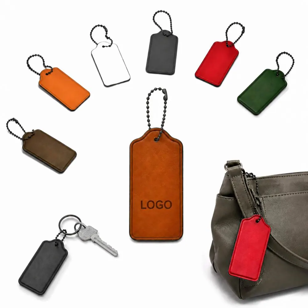 Genuine Leather Keychain with Sturdy Metal Ring for Keys